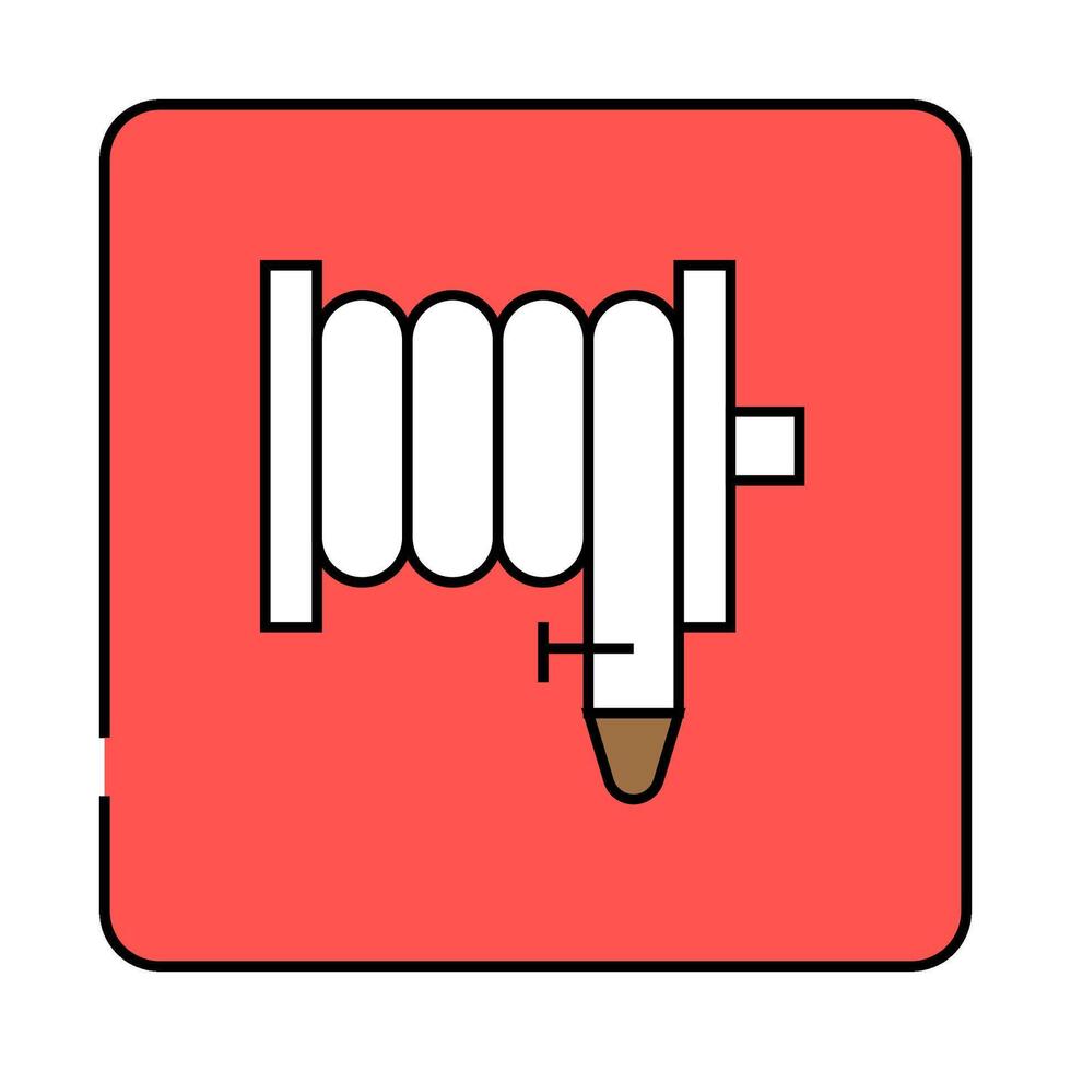 fire fighting hose standpipe outlet icon color illustration vector