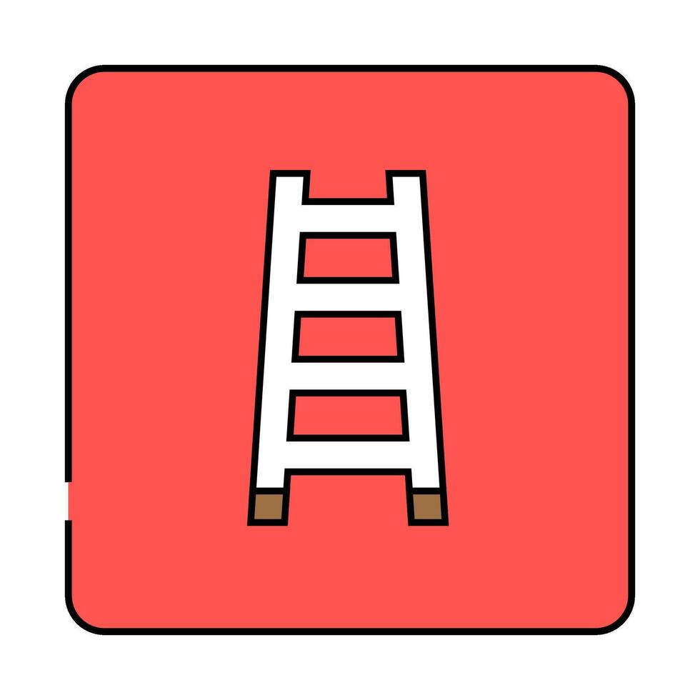 fire ladder emergency icon color illustration vector