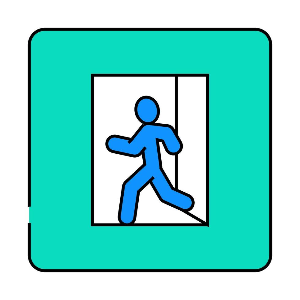 emergency exit safety icon color illustration vector