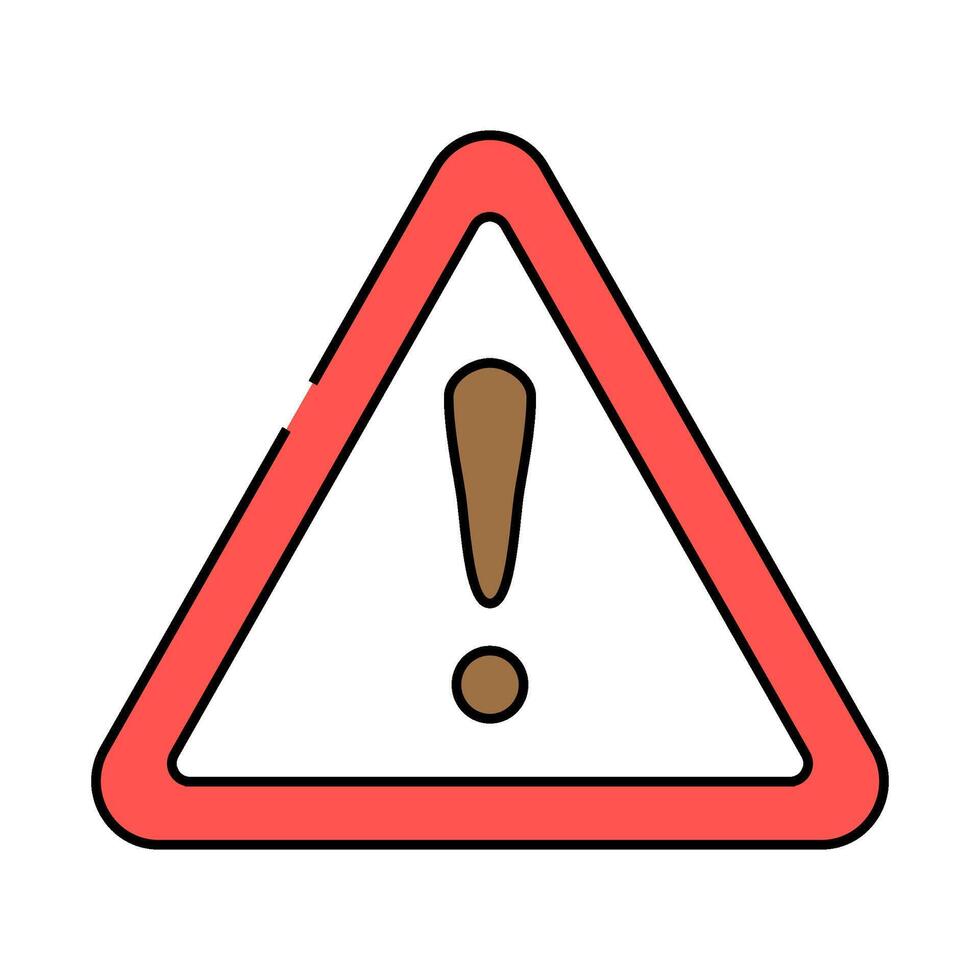 exclamation mark alert icon color illustration vector