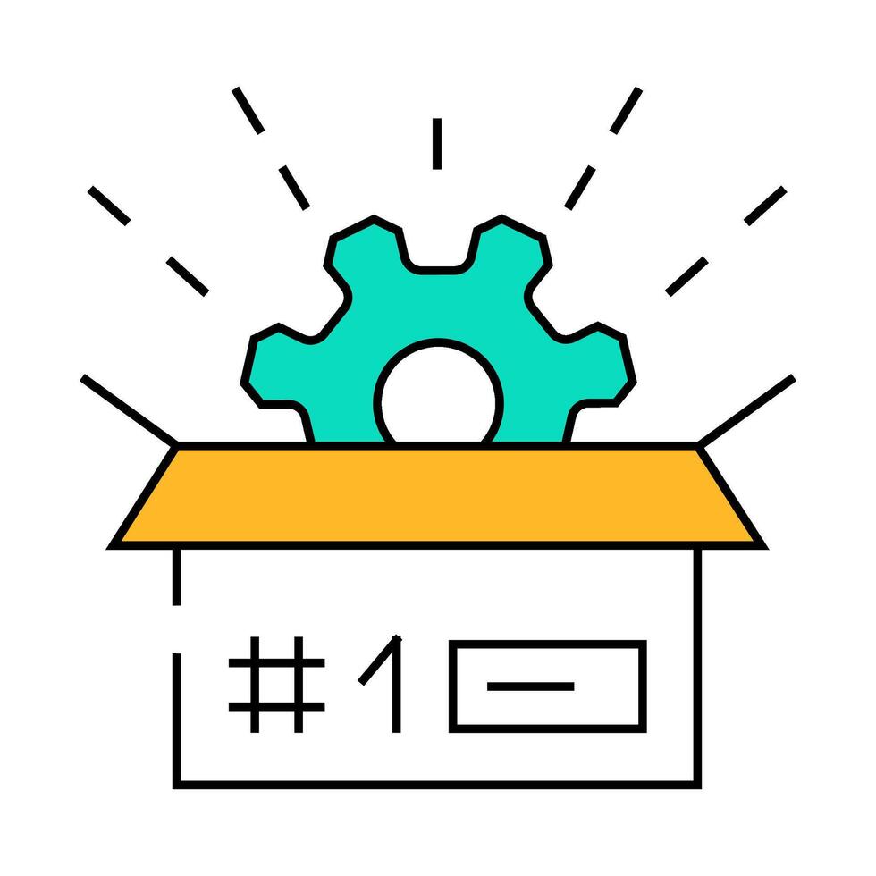 custom manufacturing engineer icon color illustration vector