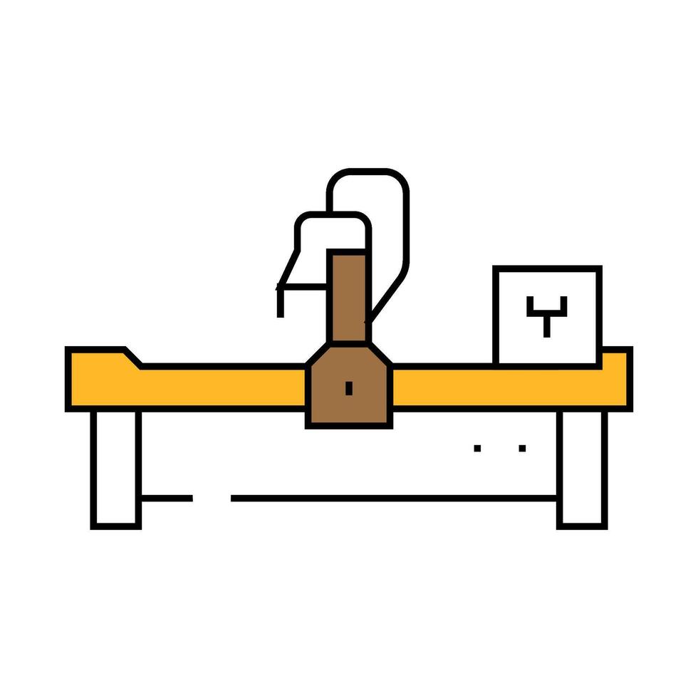 cnc machine manufacturing engineer icon color illustration vector