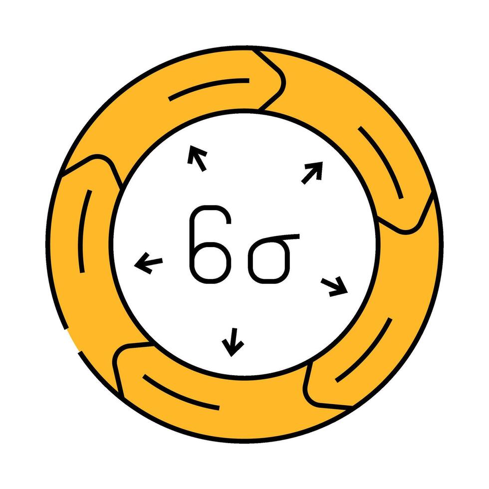 six sigma manufacturing engineer icon color illustration vector