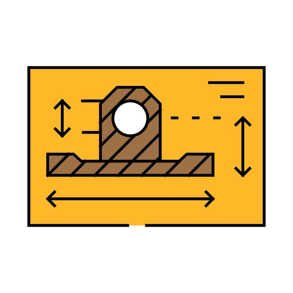 technical drawing mechanical engineer icon color illustration vector