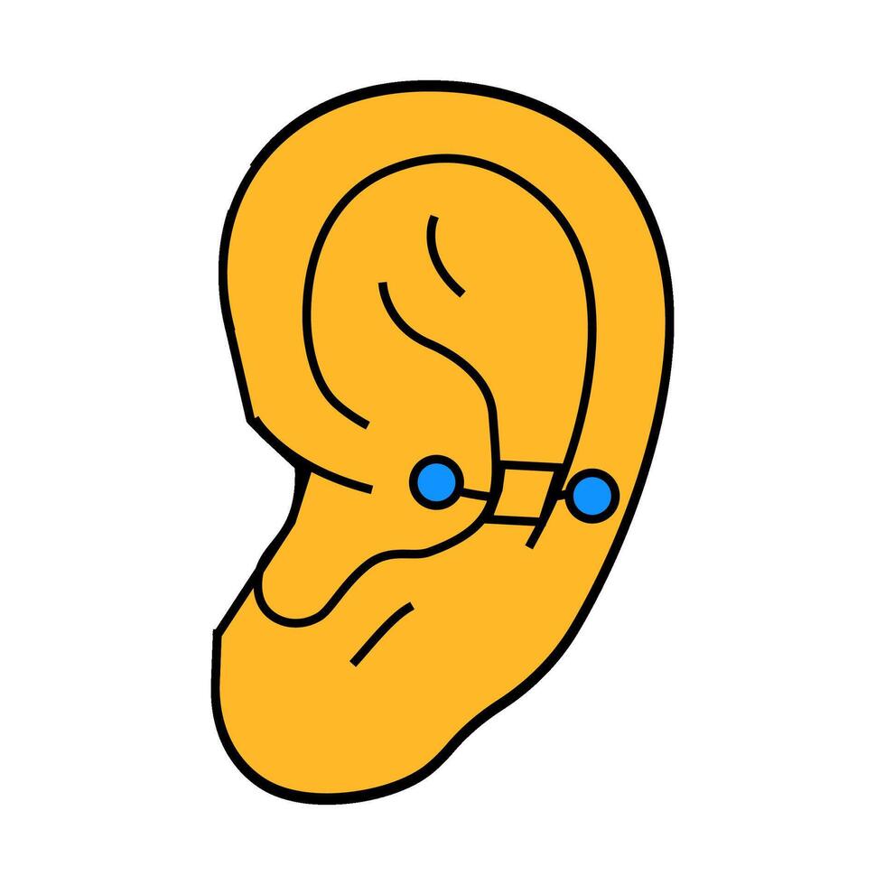 anti helix piercing earring icon color illustration vector