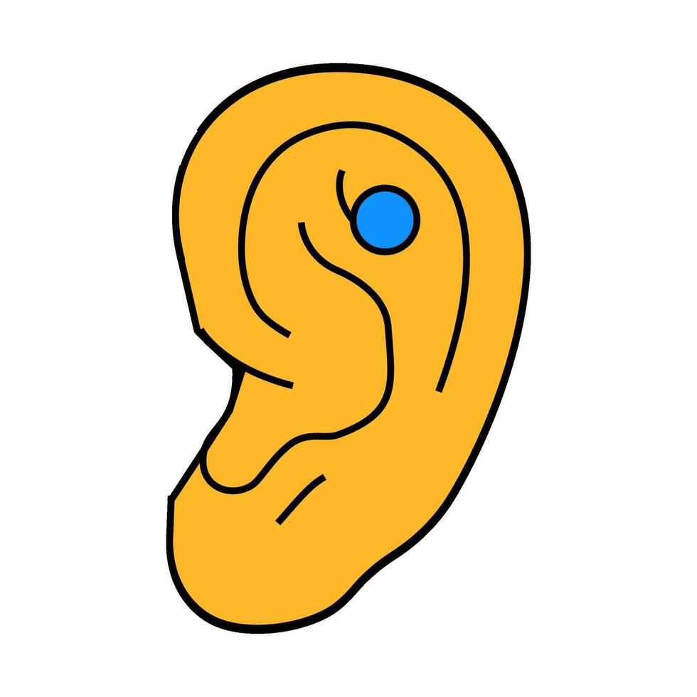 flat piercing earring icon color illustration vector