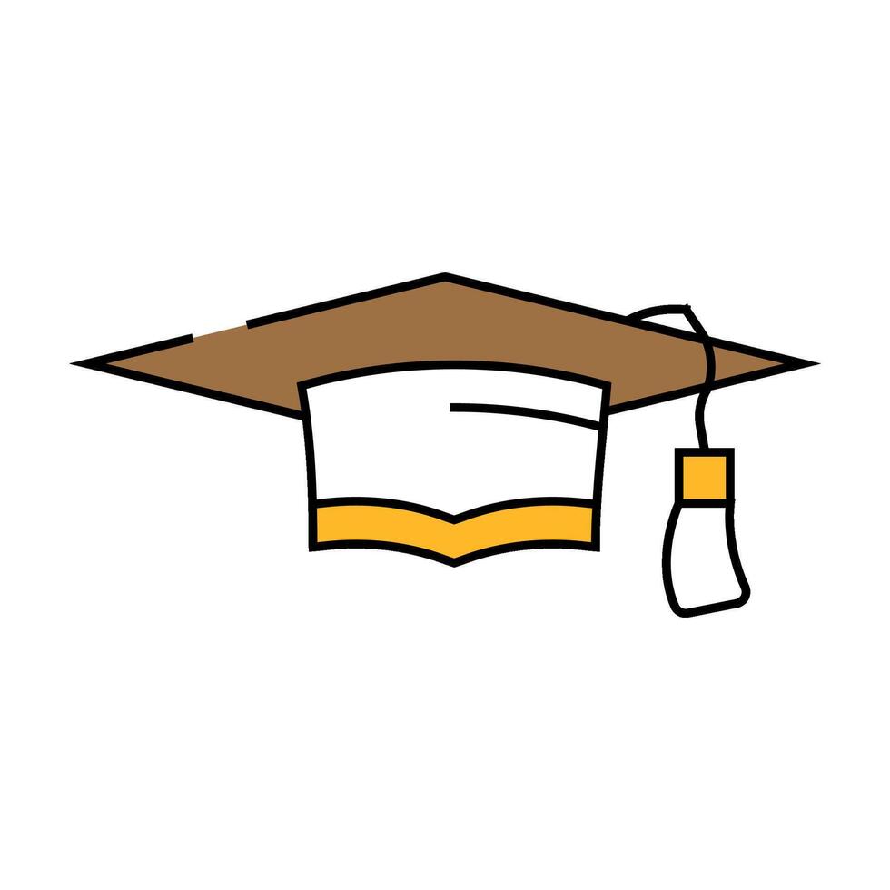 graduation hat cap icon color illustration vector