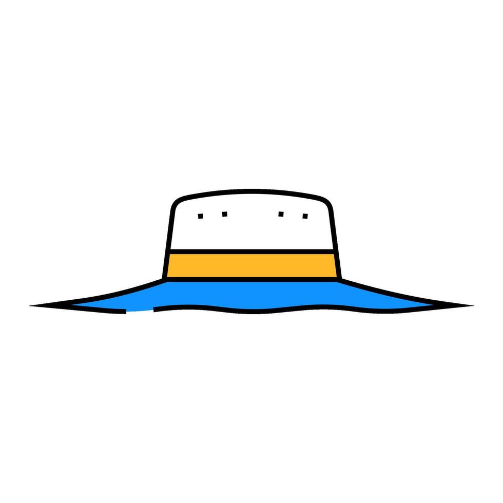 cricket hat cap icon color illustration vector