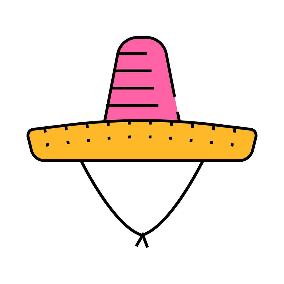 sombrero hat cap icon color illustration vector