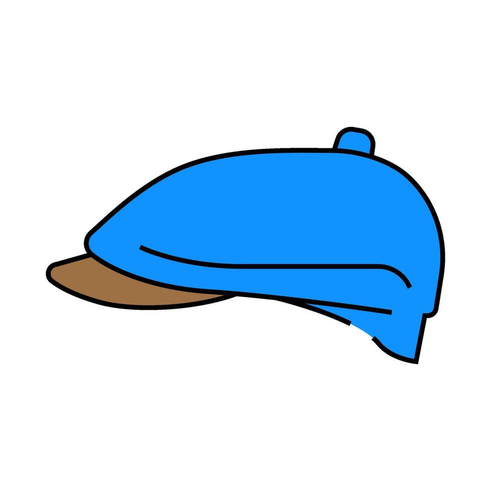 newsboy hat cap icon color illustration vector
