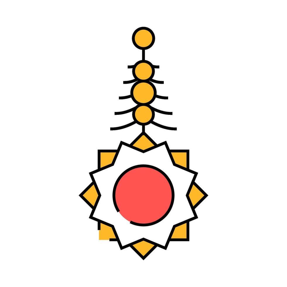 bindi forehead decoration icon color illustration vector