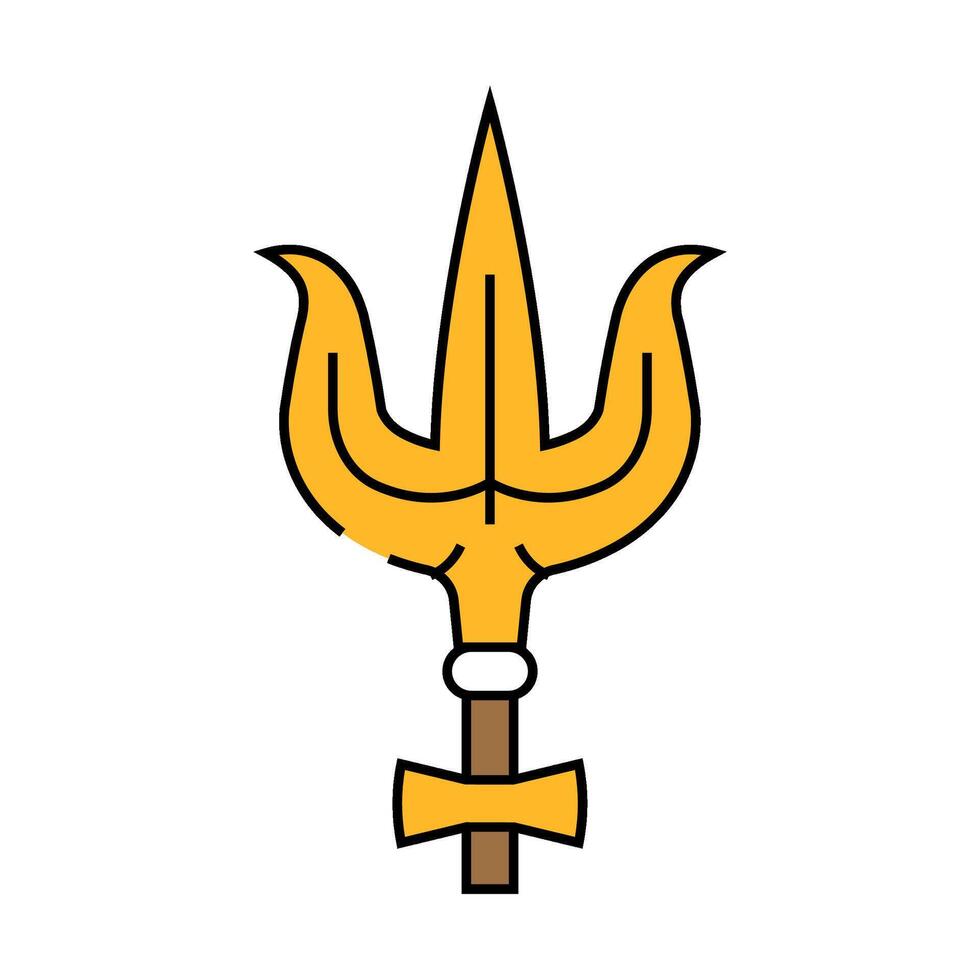 shiva trident trishul icon color illustration vector