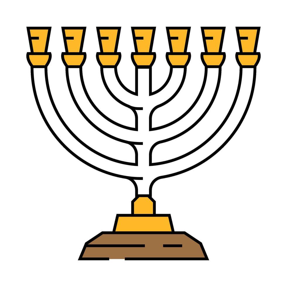 menorah jewish icon color illustration vector
