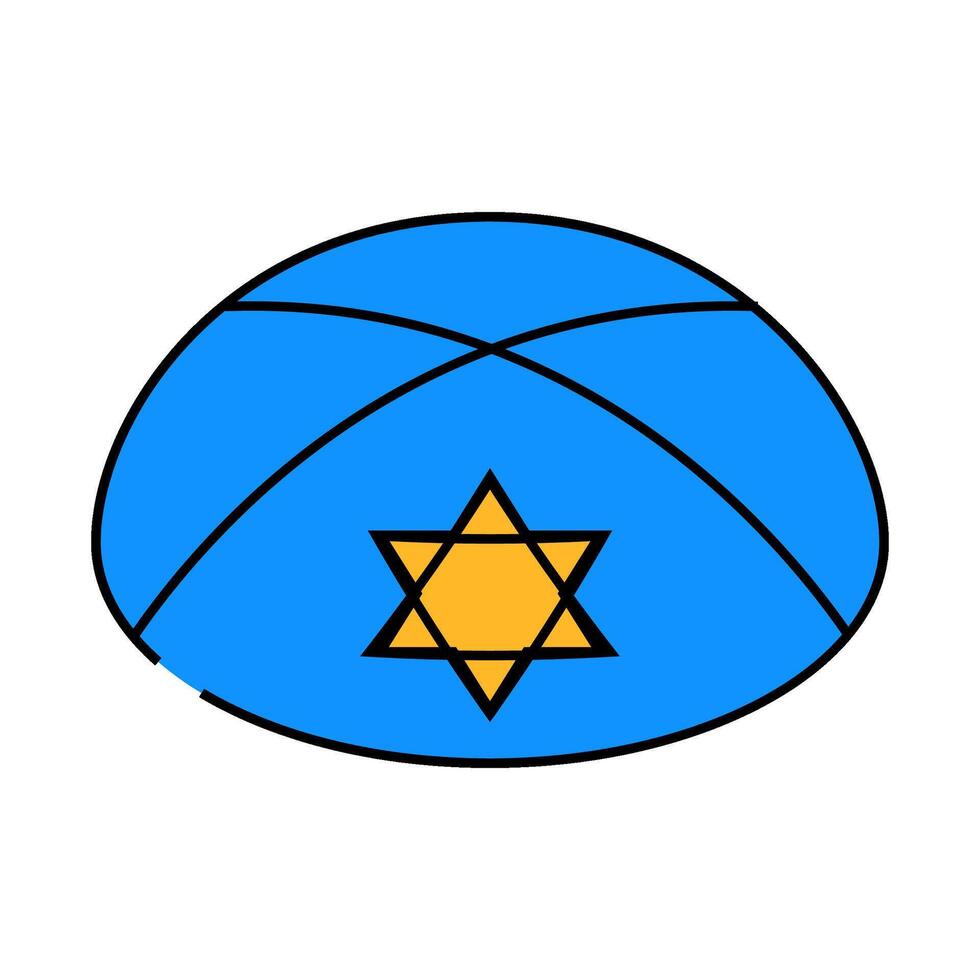 kippah yarmulke jewish icon color illustration vector