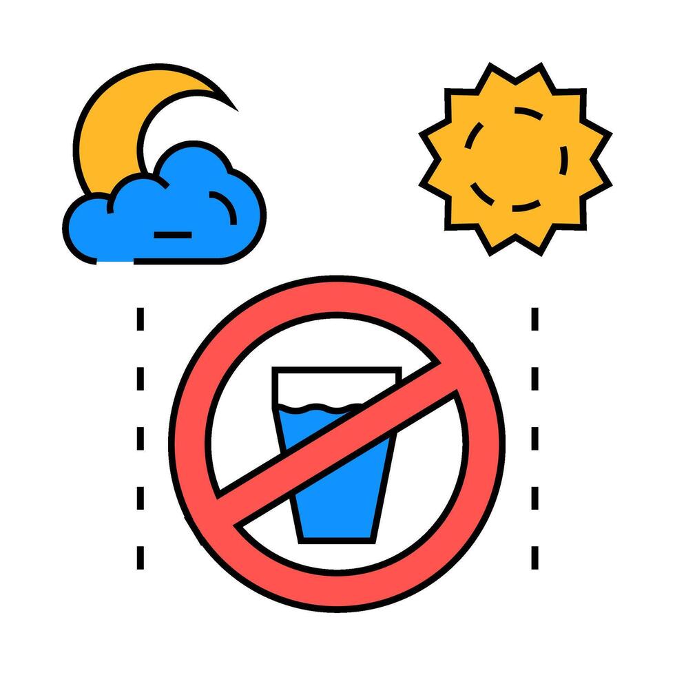 fasting sun moon icon color illustration vector