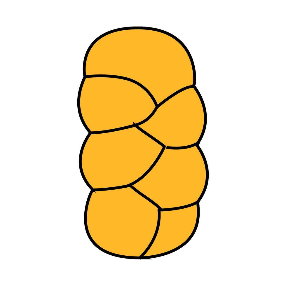 challah bread jewish icon color illustration vector
