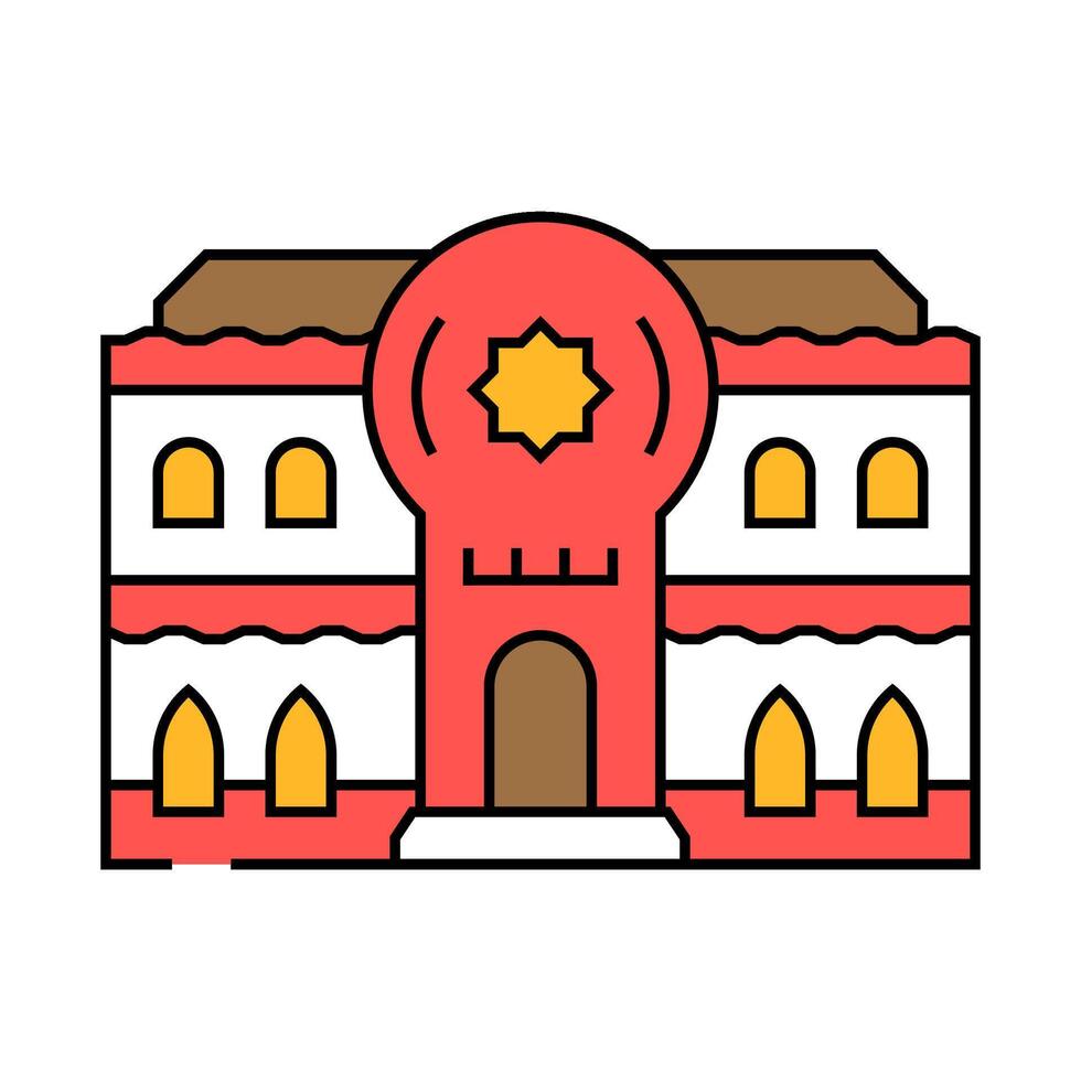 synagogue building jewish icon color illustration vector