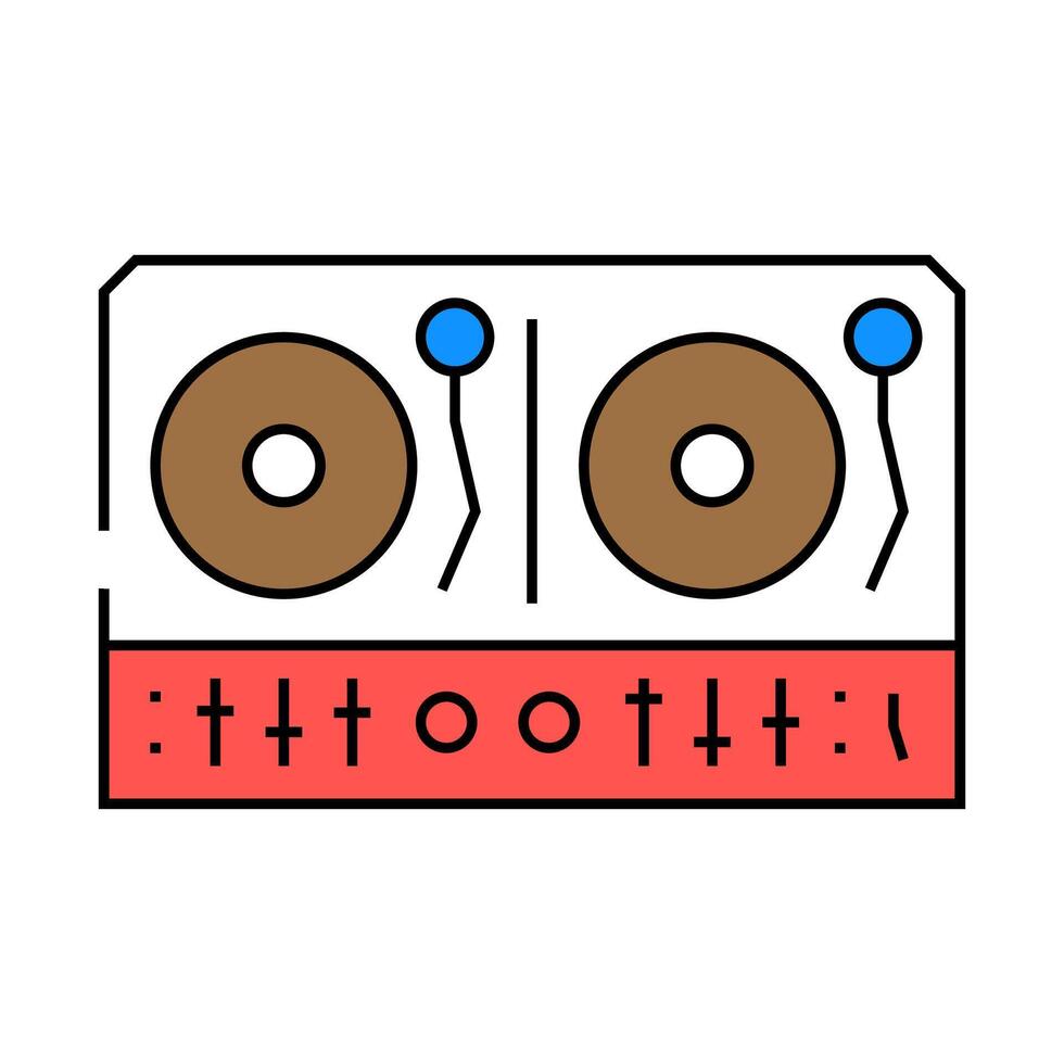 retro dj turntable retro music icon color illustration vector