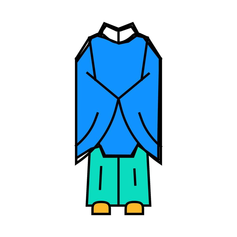 shinto priest robe shintoism icon color illustration vector