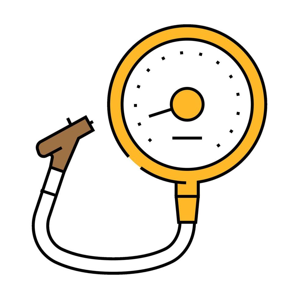 tire pressure gauge vehicle icon color illustration vector