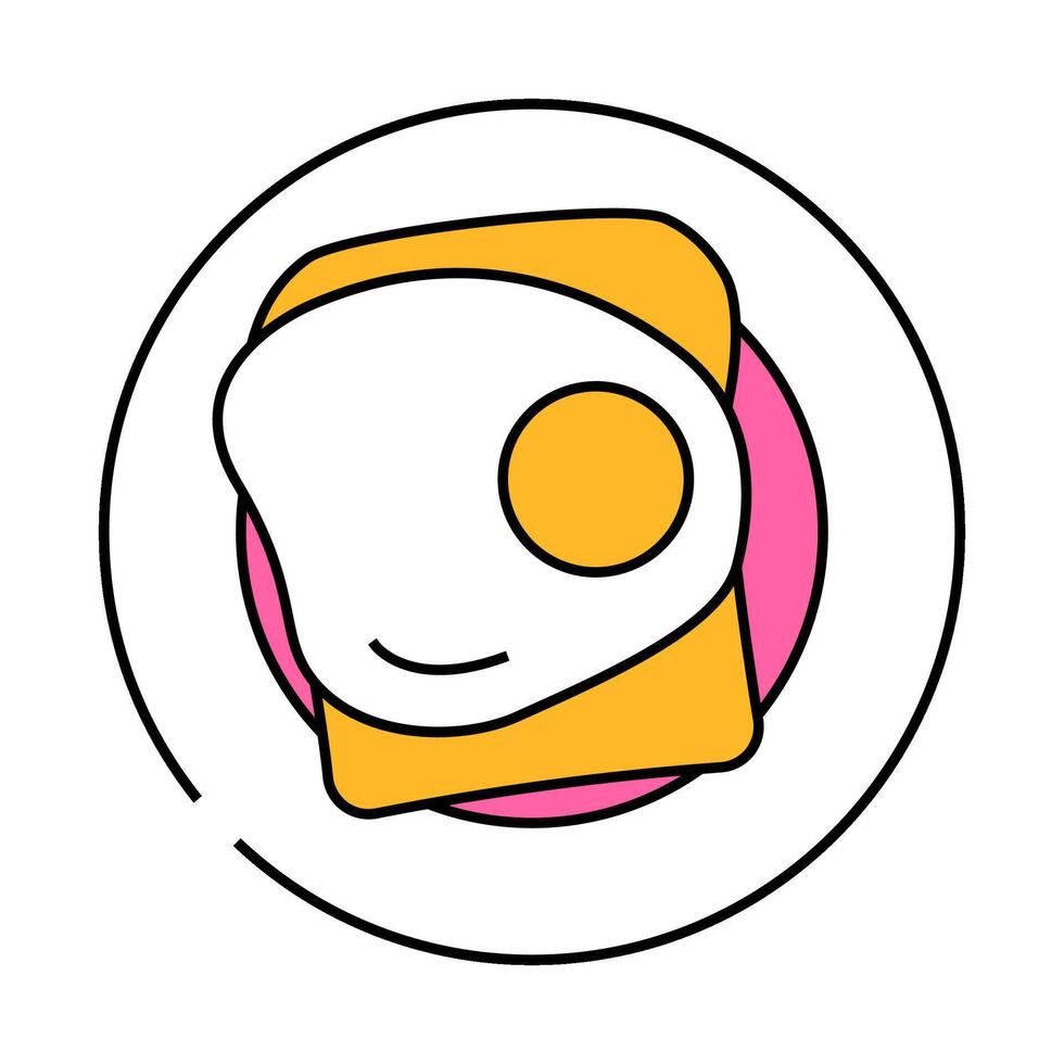 meal egg chicken farm food icon color illustration vector