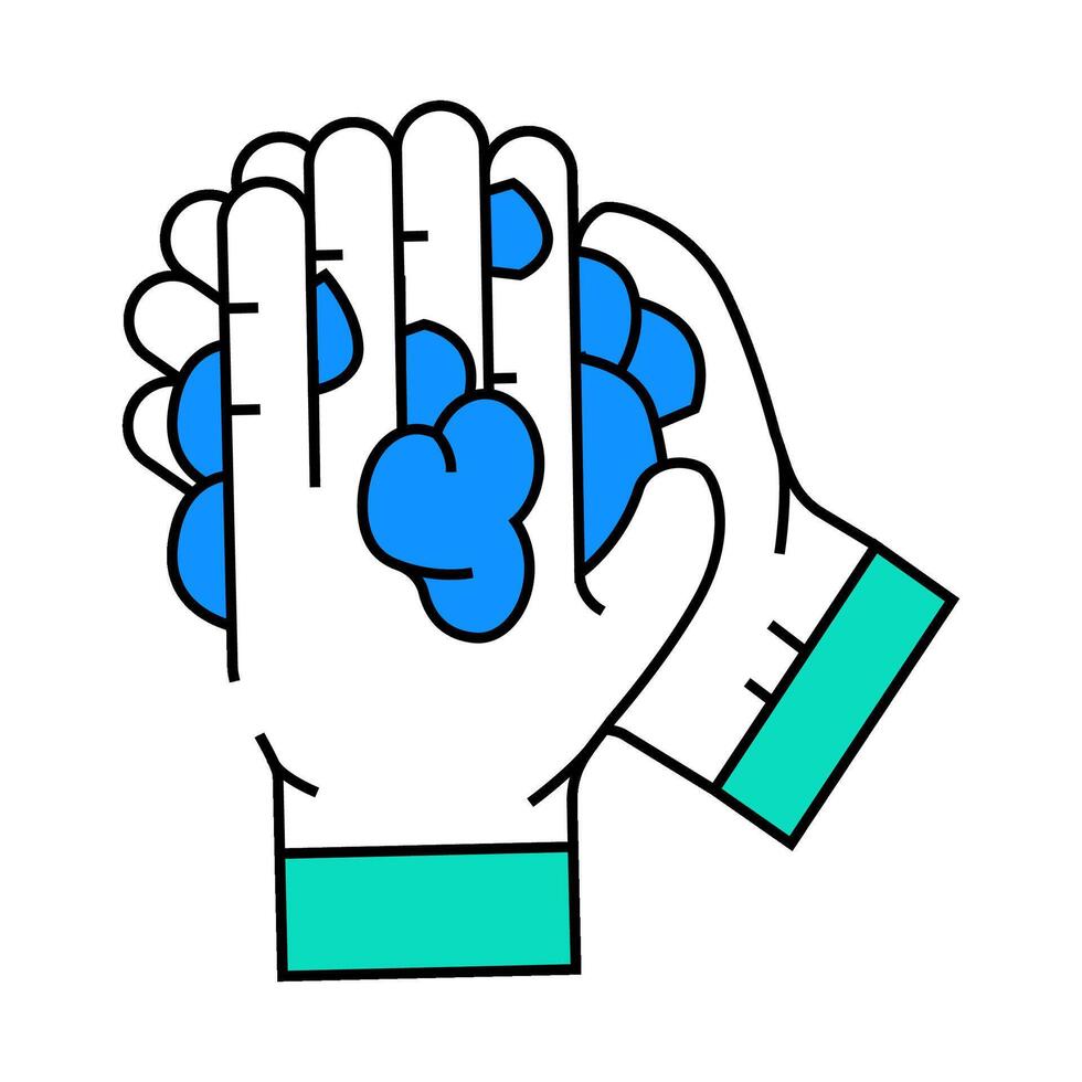 handwashing hygiene icon color illustration vector