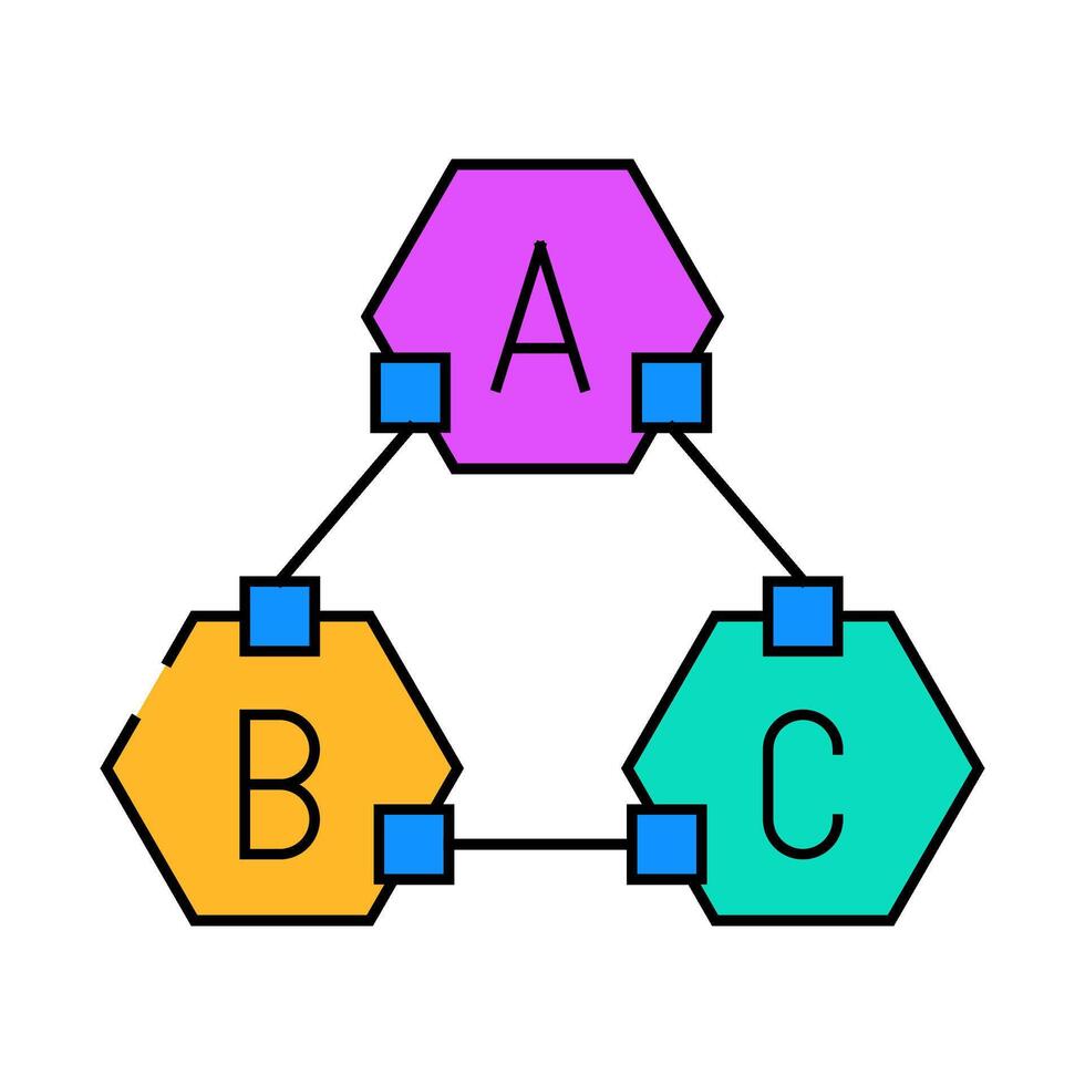 microservices software icon color illustration vector