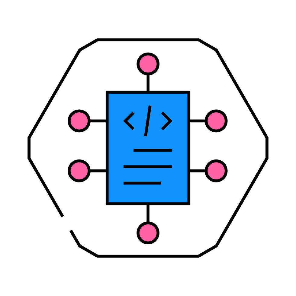source code management icon color illustration vector