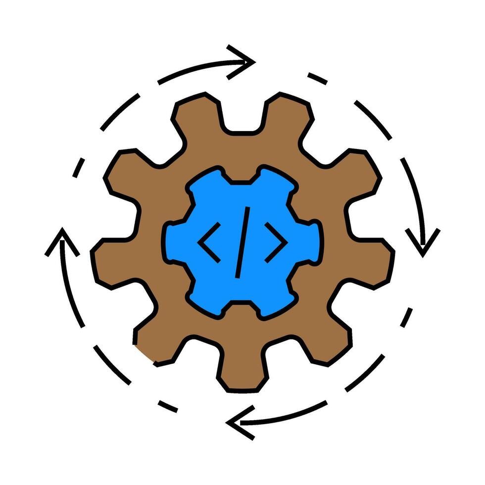 continuous integration software icon color illustration vector