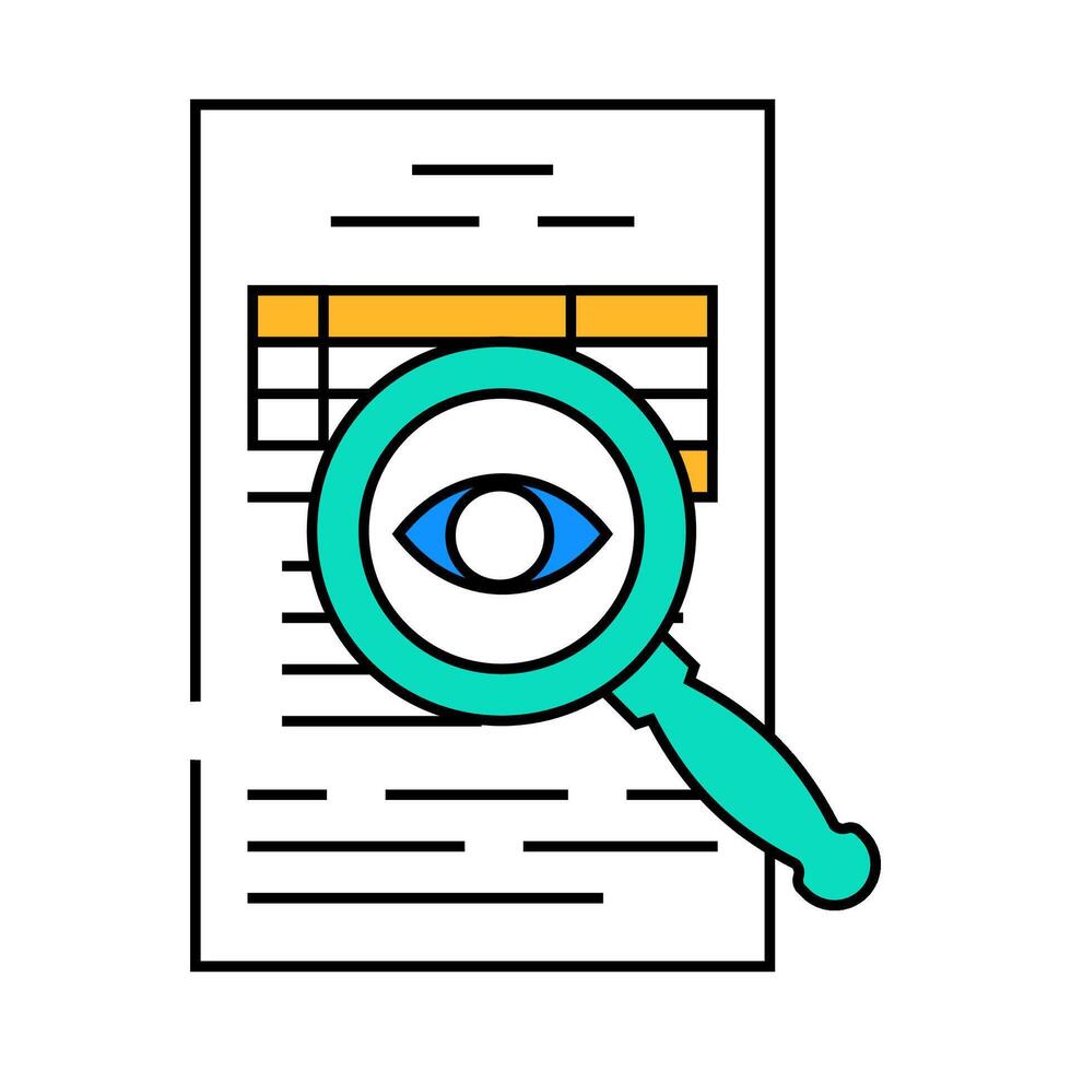 audit trail icon color illustration vector