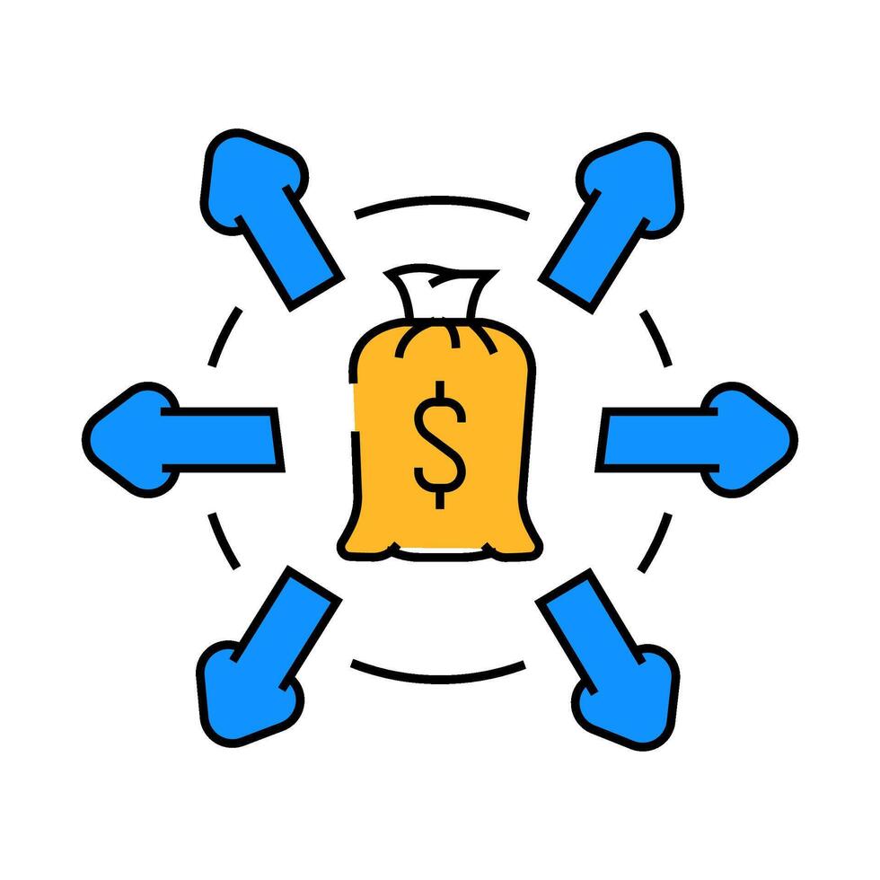 expense tracking icon color illustration vector