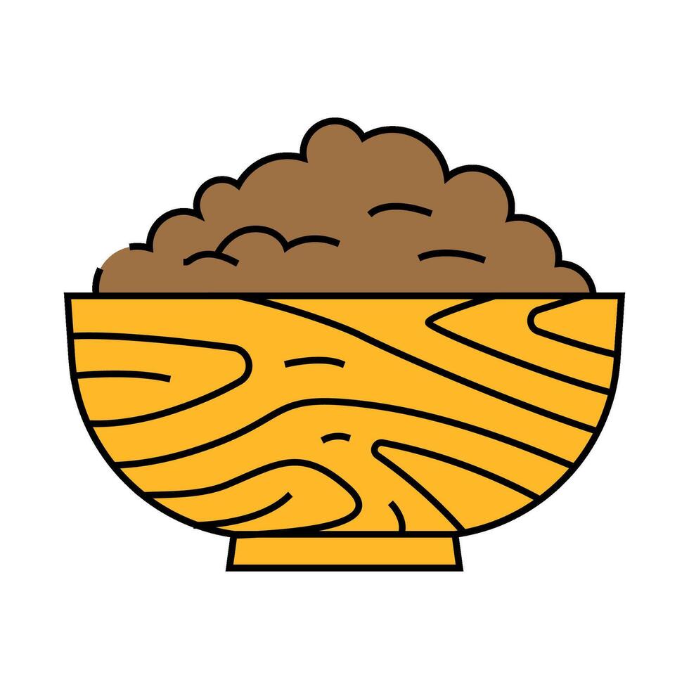 bowl barley grain icon color illustration vector