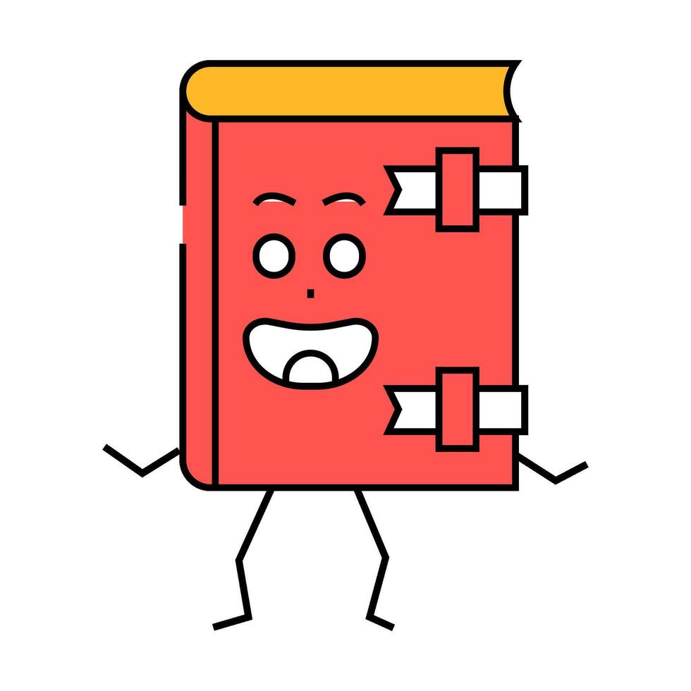 person book character icon color illustration vector