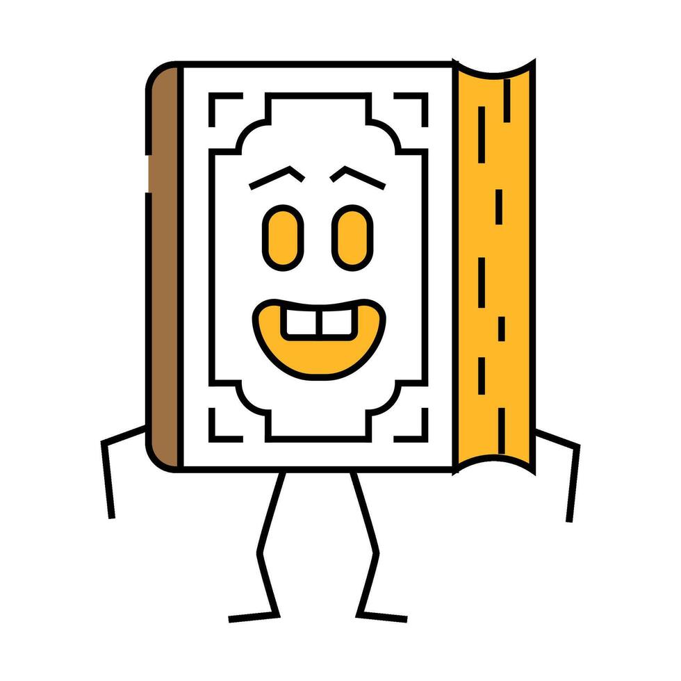 study book character icon color illustration vector