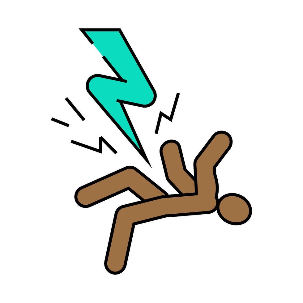 warning electricity icon color illustration vector
