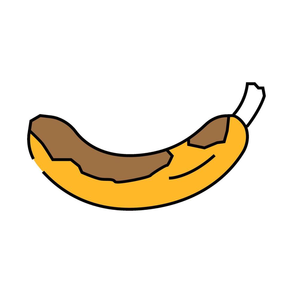 banana rotten food icon color illustration vector