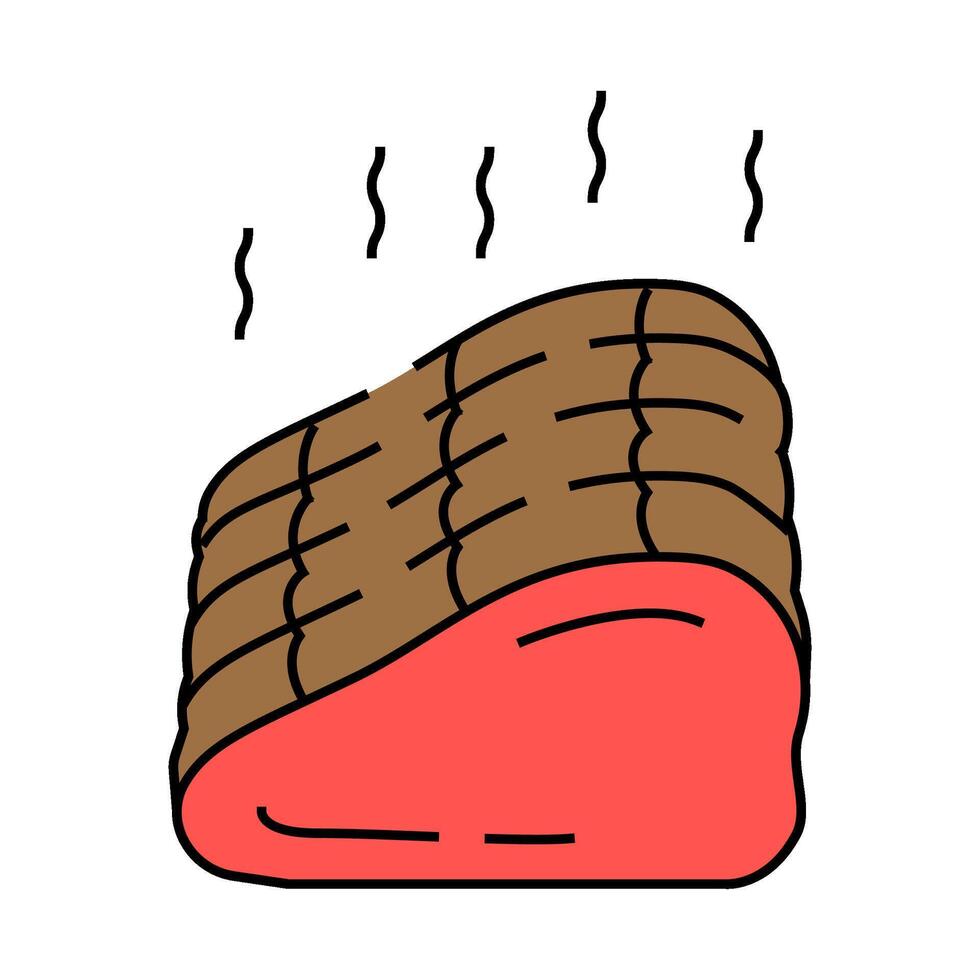 ham smoked icon color illustration vector