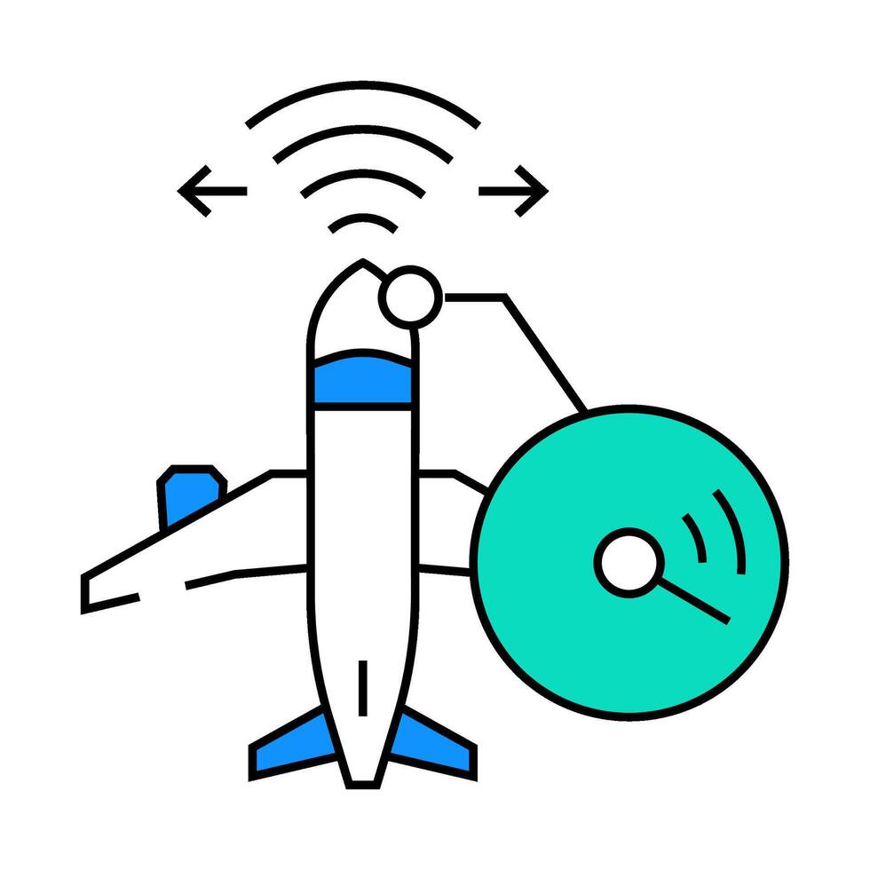 radar calibration aircraft icon color illustration vector