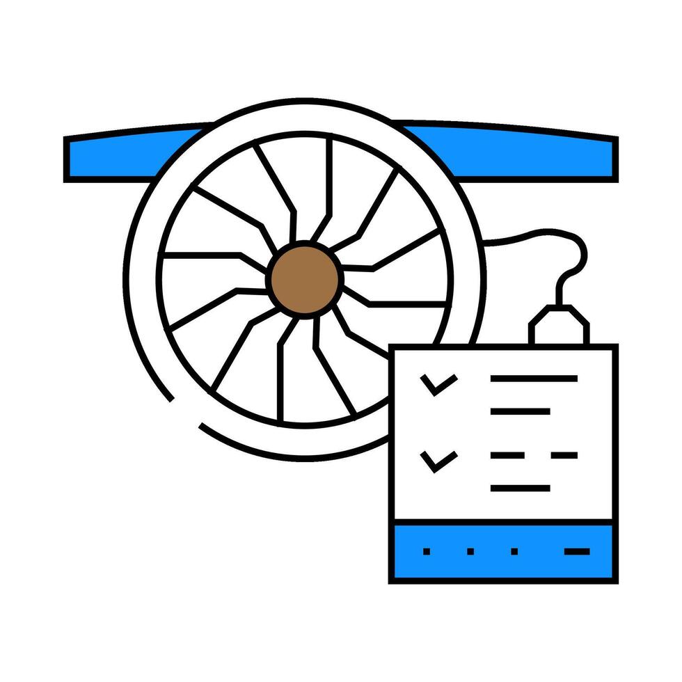 engine diagnostics aircraft icon color illustration vector