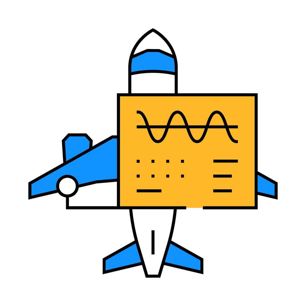 wiring check aircraft icon color illustration vector