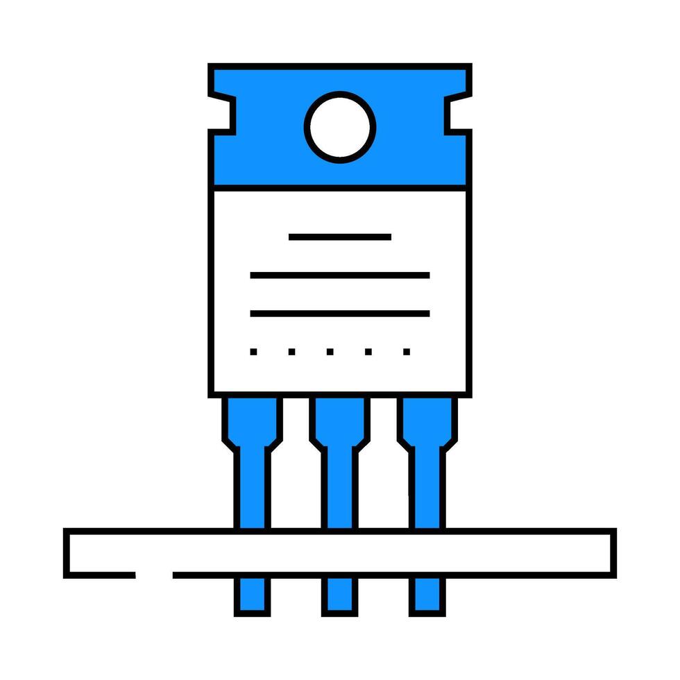 transistor installation electronics icon color illustration vector