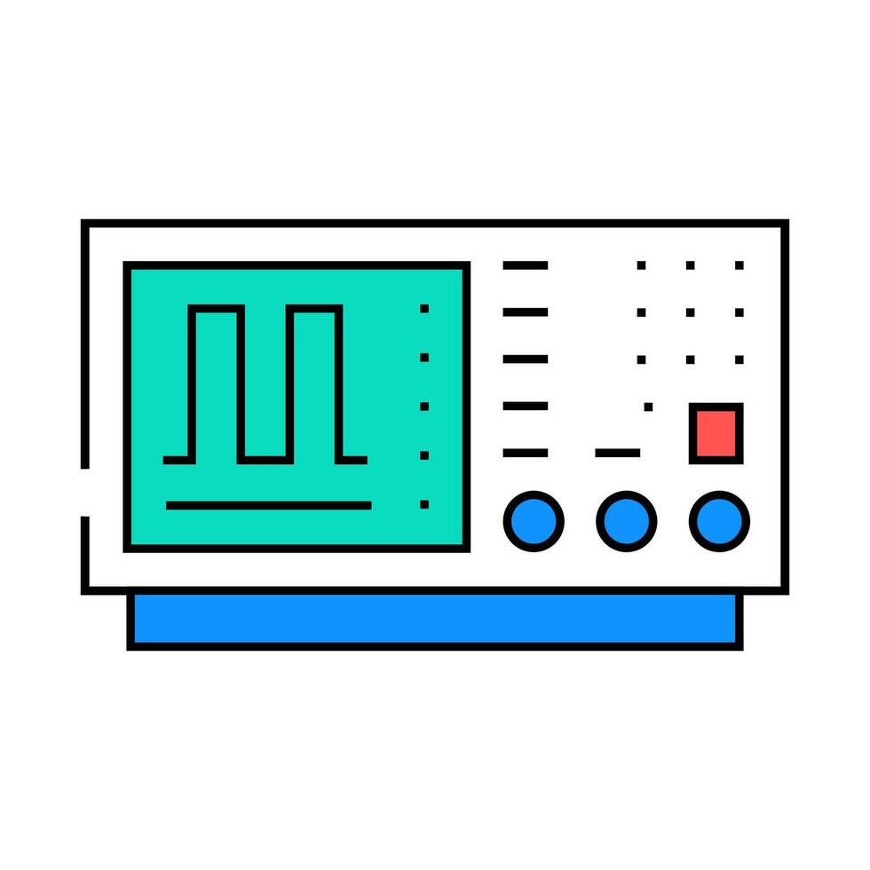 oscilloscope analysis electronics icon color illustration vector