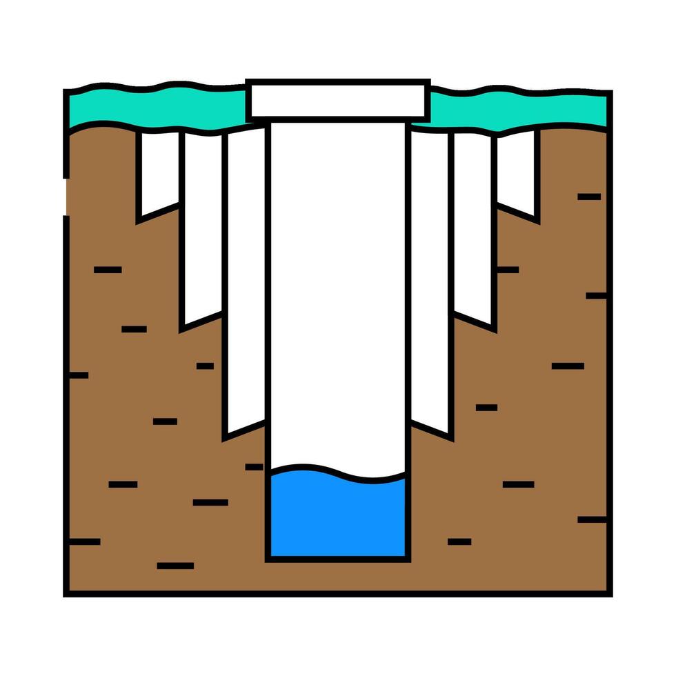 well design hydrogeologist icon color illustration vector