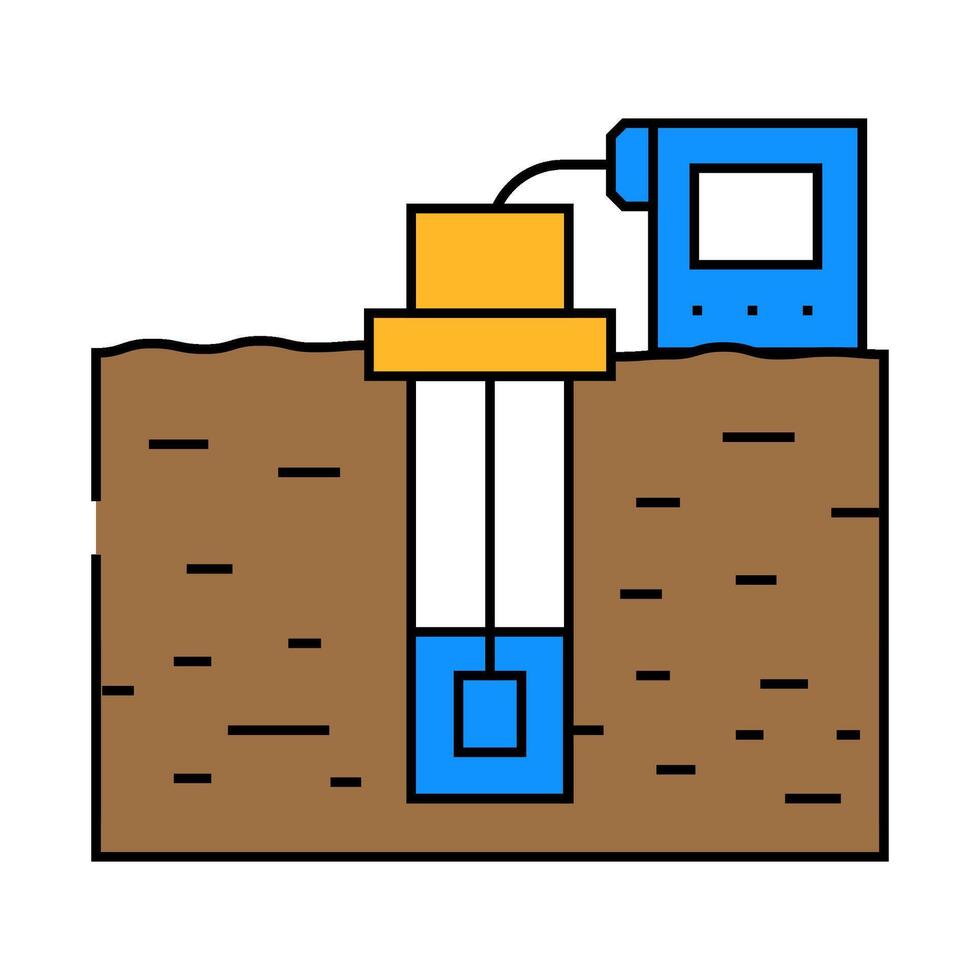groundwater sampling hydrogeologist icon color illustration vector