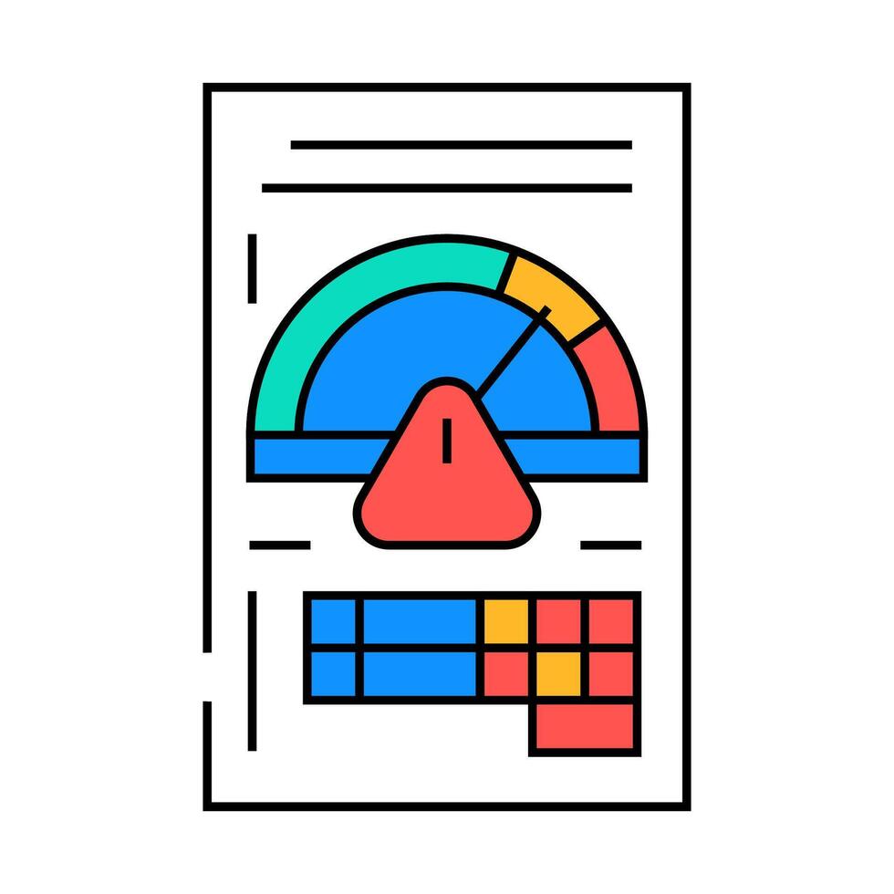 assessment report risk icon color illustration vector