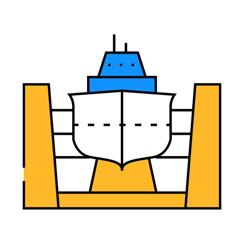 shipyard manufacturing process icon color illustration vector