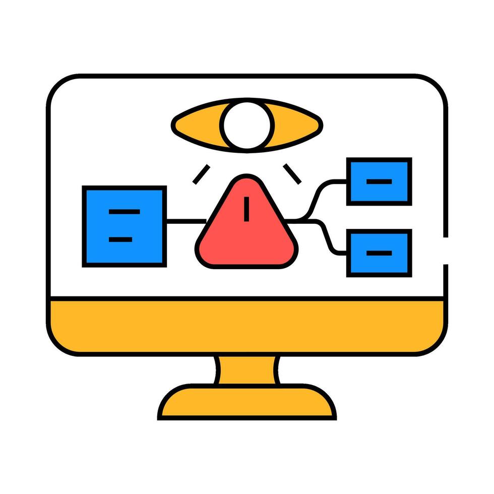 monitoring risk icon color illustration vector