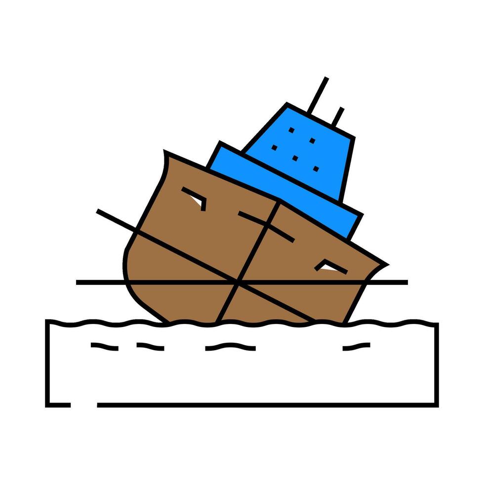 ship stability marine icon color illustration vector