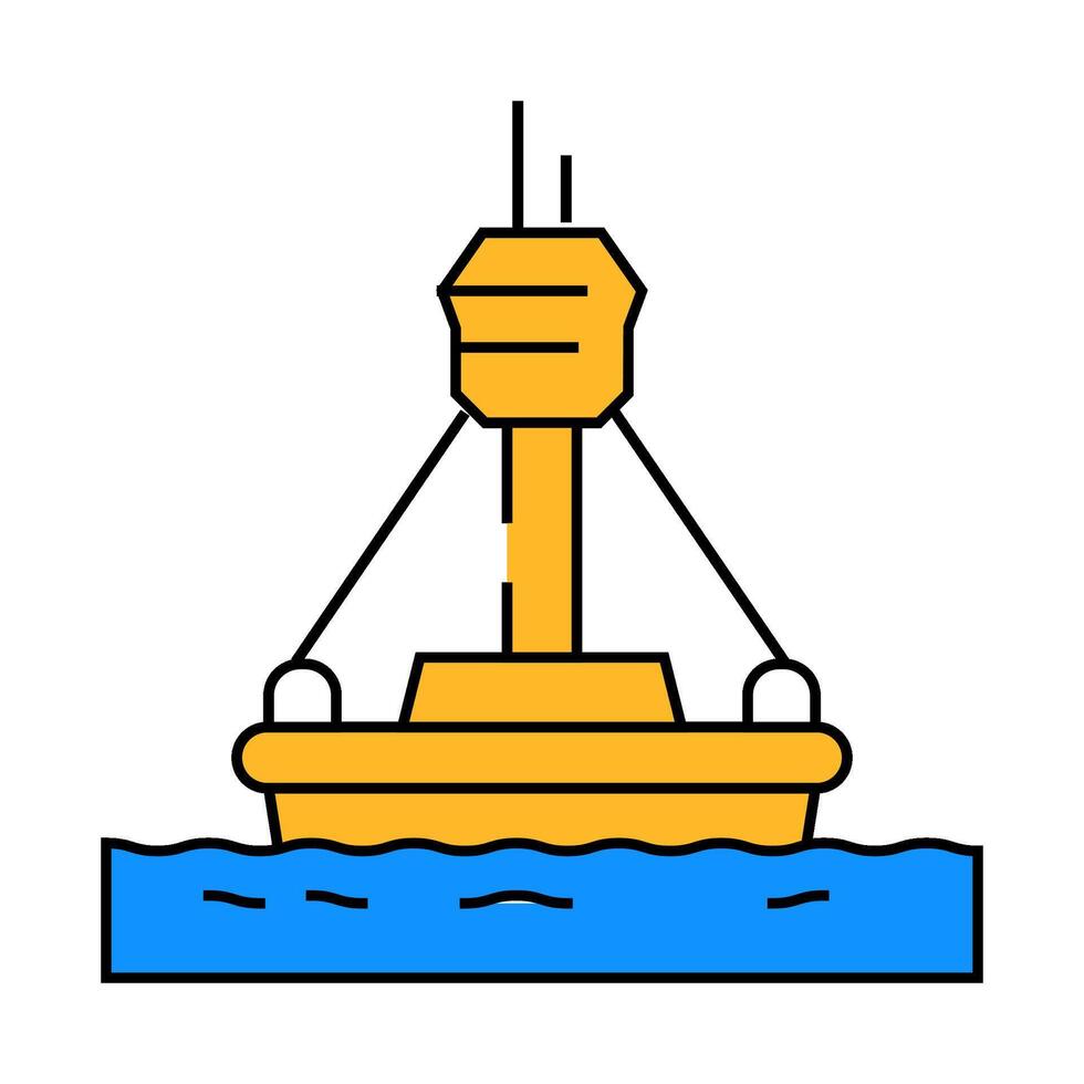 marine environmental monitoring icon color illustration vector