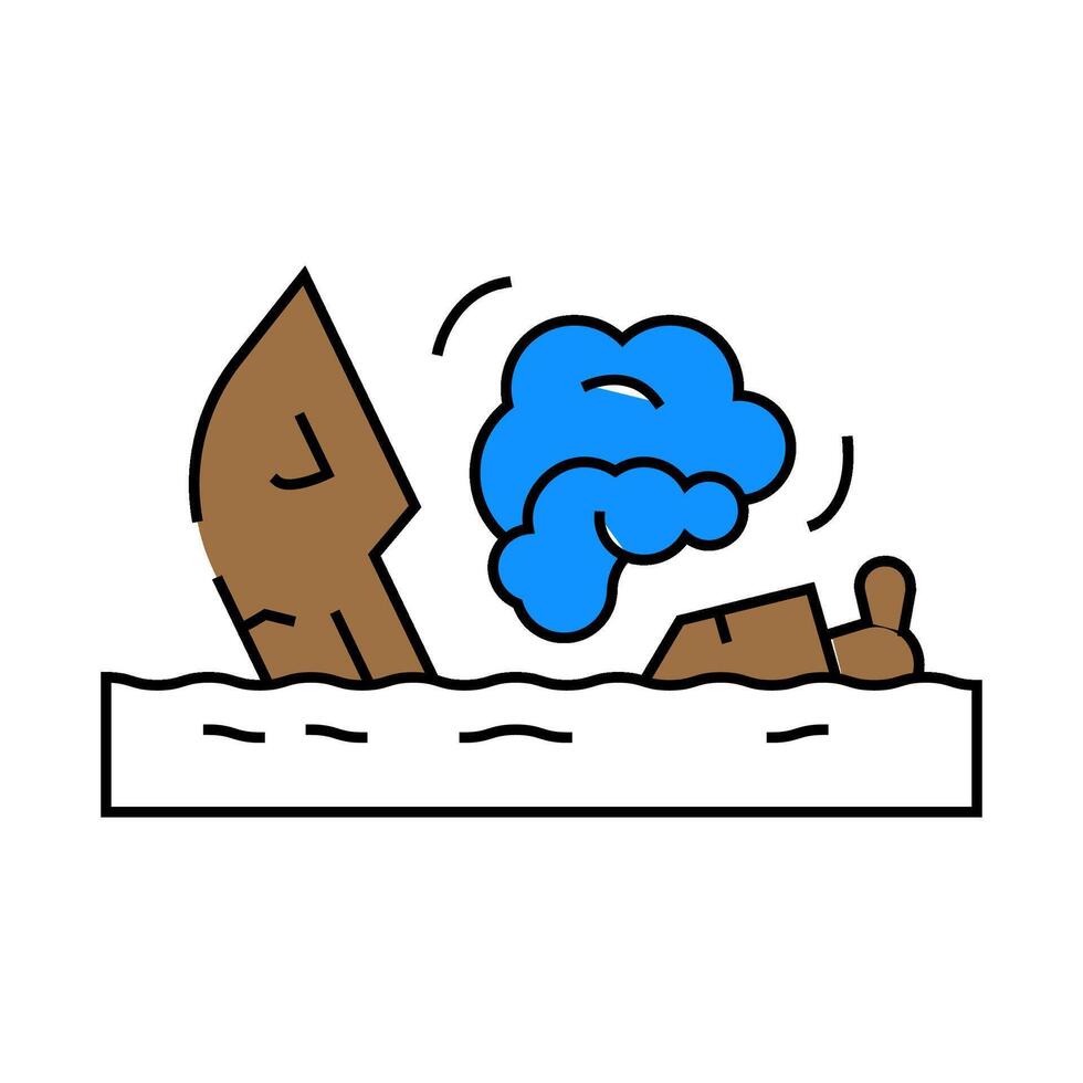 marine accident icon color illustration vector